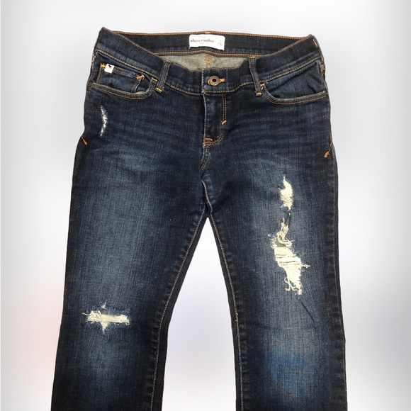 NWOT Abercrombie KIDS sz 16 Girls DARK DENIM DESTRUCTED  Skinny Jeggings - Picture 6 of 11